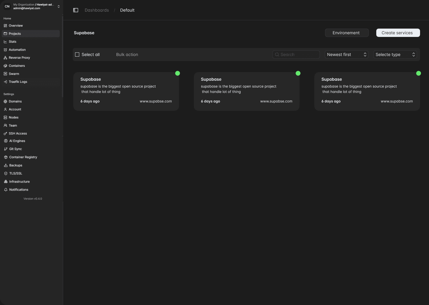 Docker compose configuration